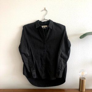 denim oversized ex-boyfriend shirt in lunar wash